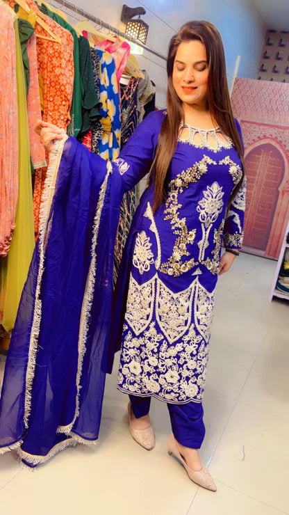 Blue Embroidered Suit (SS005)