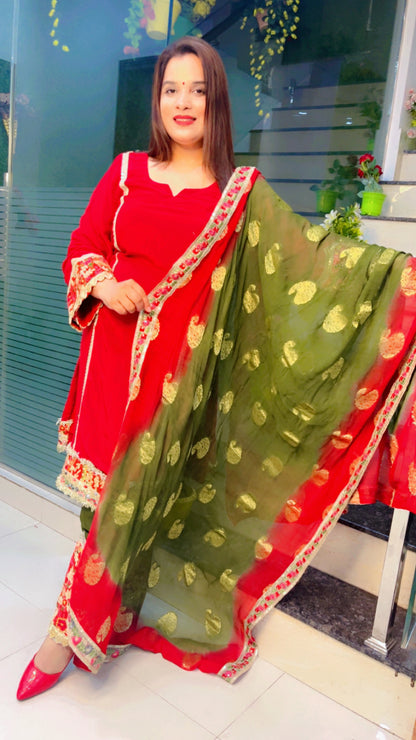 Red Designer Suit Salwar (SS009)