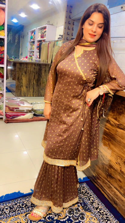 Brown Designer Garara Suit (GS001)
