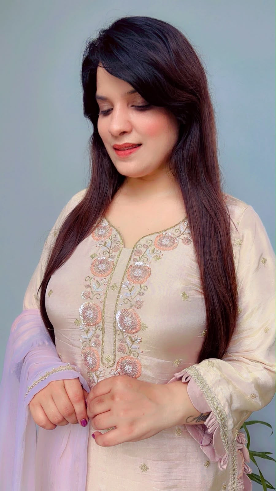 Pink Festive Wear Salwar Suit Set With Dupatta