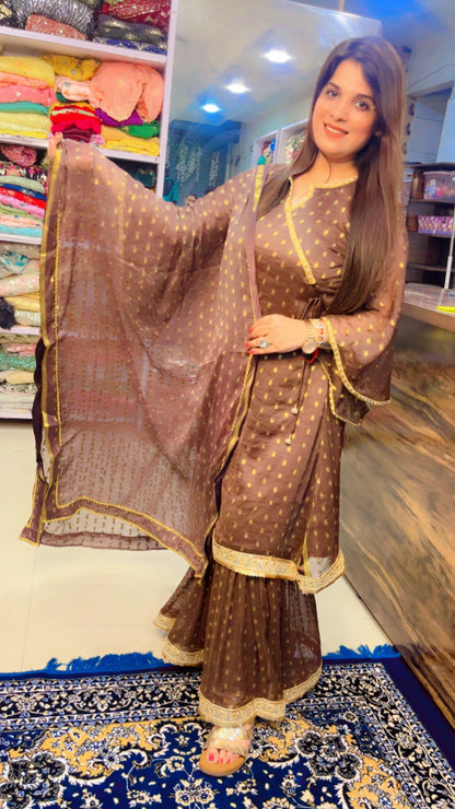 Brown Designer Garara Suit (GS001)
