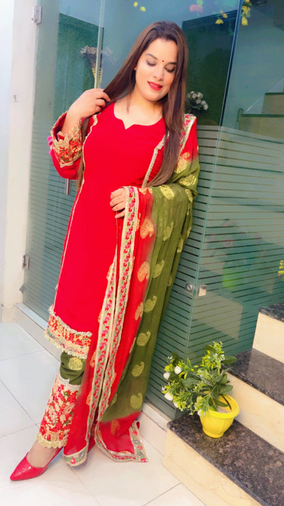 Red Designer Suit Salwar (SS009)