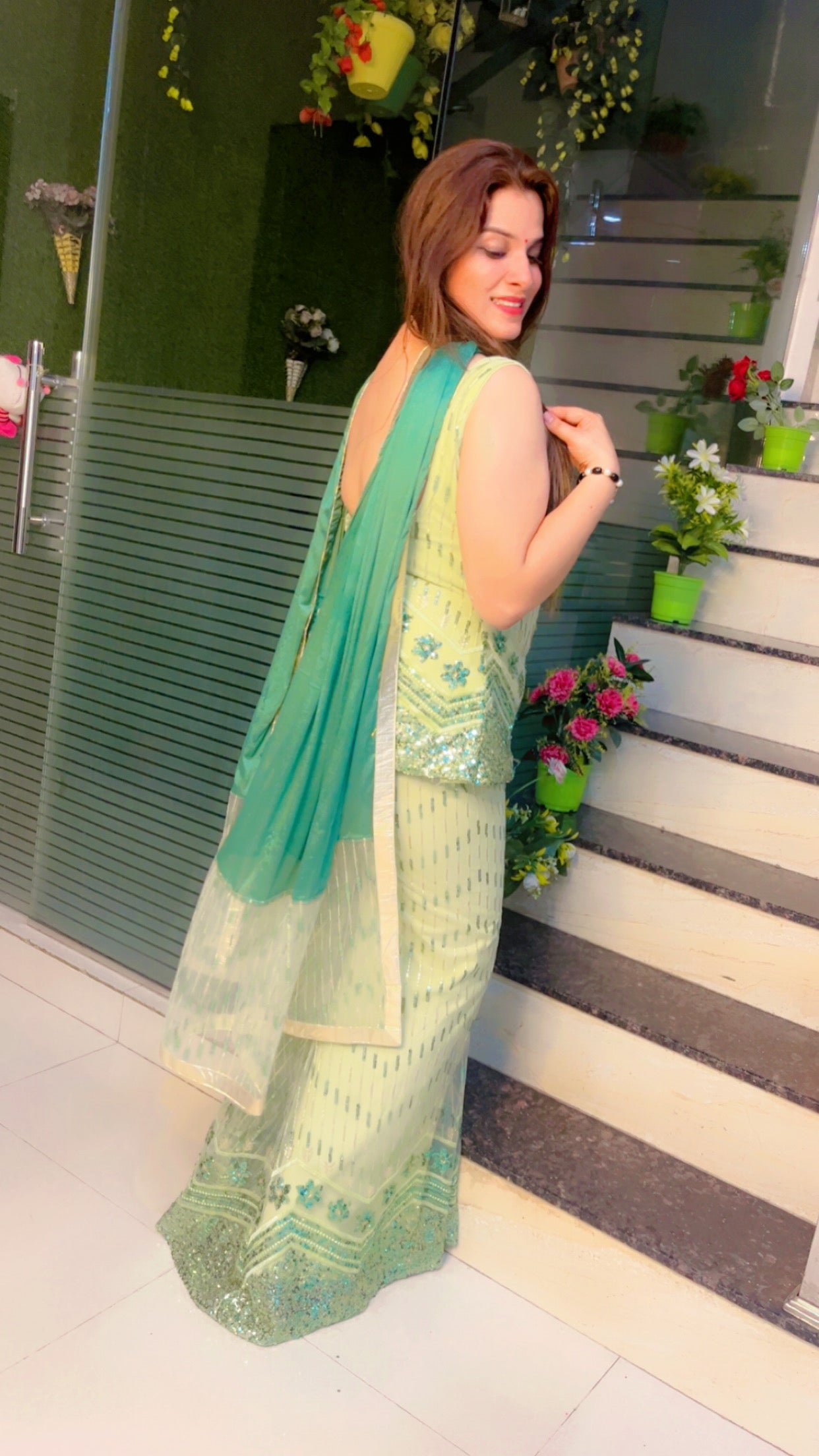 Designer Sequence Fabric Suit