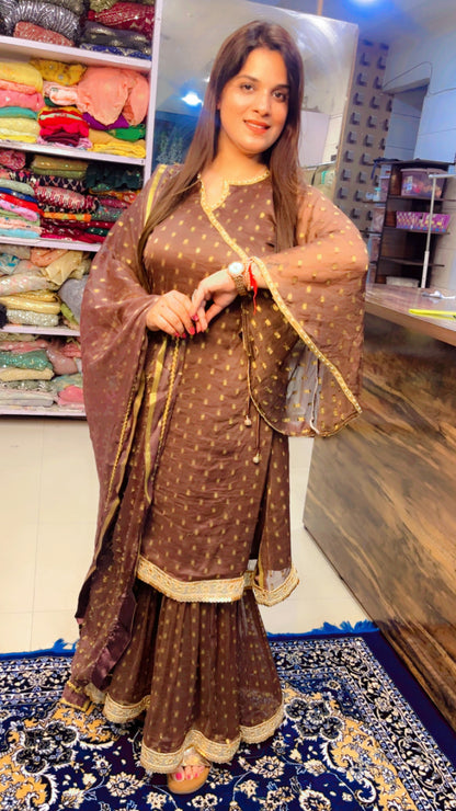 Brown Designer Garara Suit (GS001)