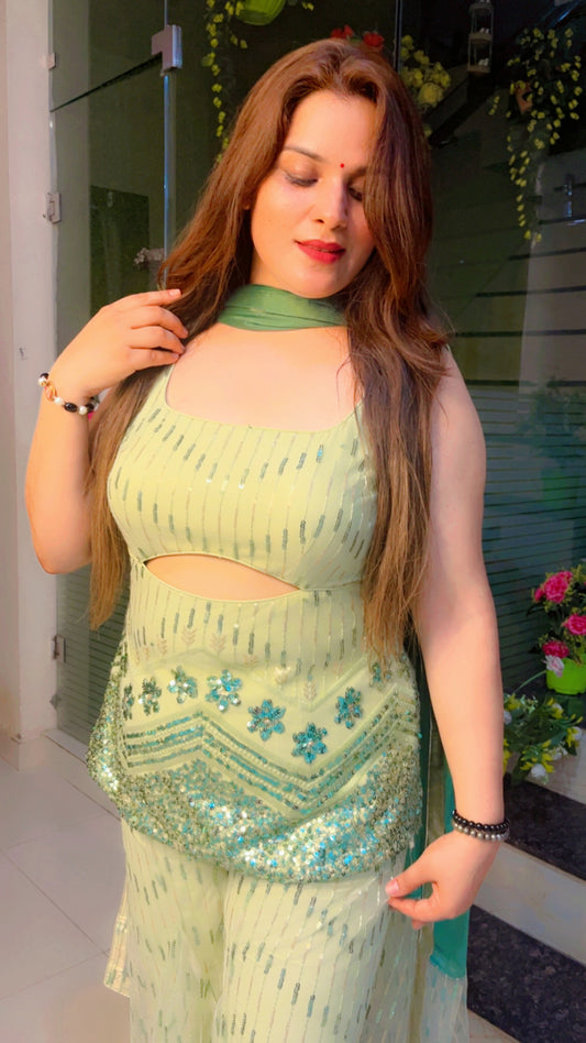 Designer Sequence Fabric Suit