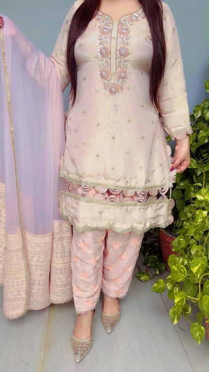 Pink Festive Wear Salwar Suit Set With Dupatta