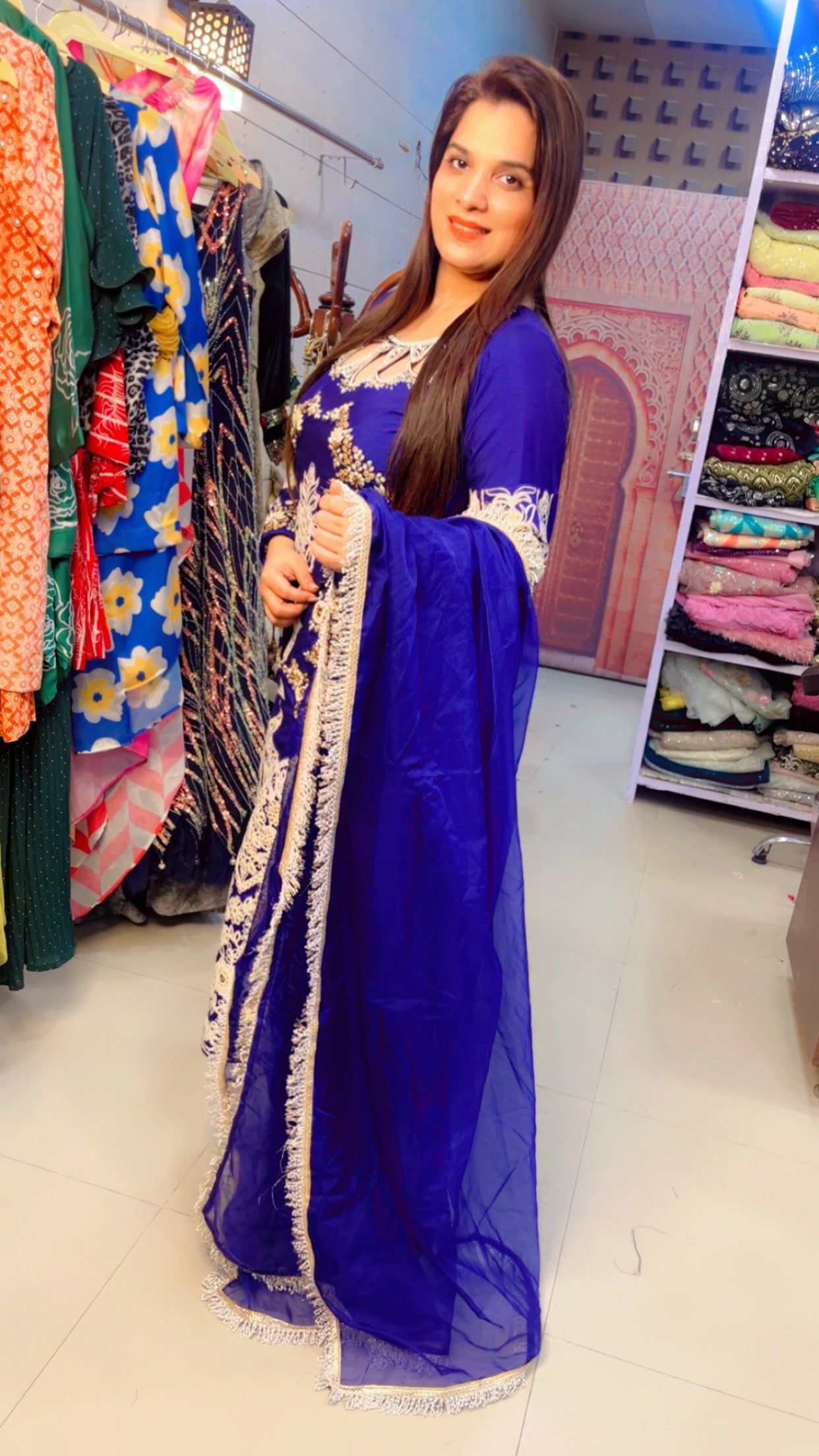 Blue Embroidered Suit (SS005)