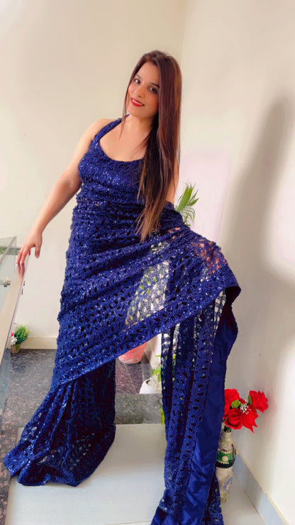 Blue Saree for Weddings (SR014)