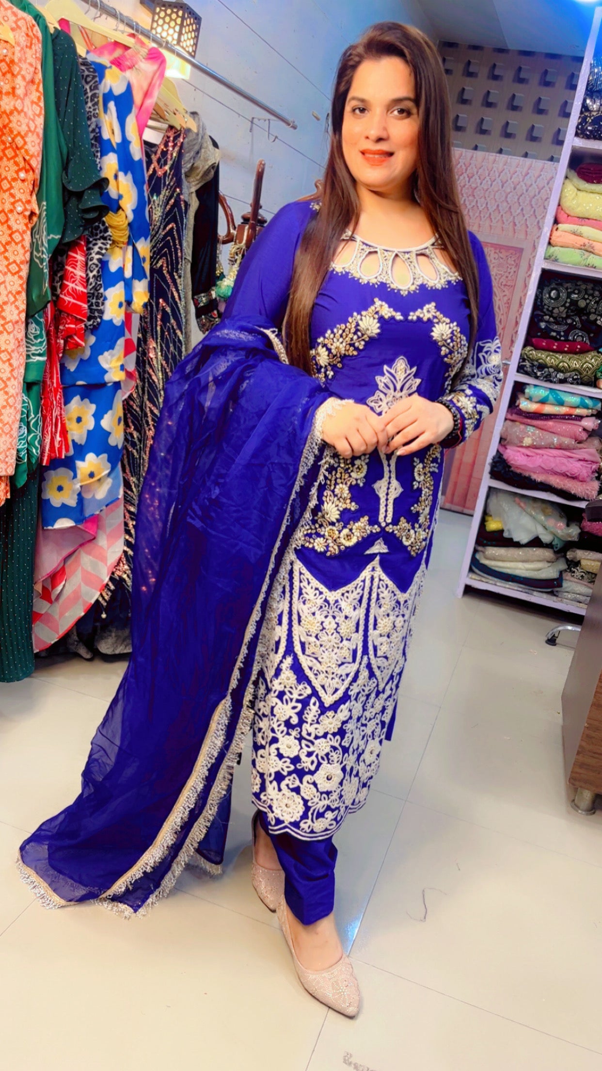 Blue Embroidered Suit (SS005)