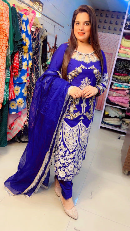 Blue Embroidered Suit (SS005)