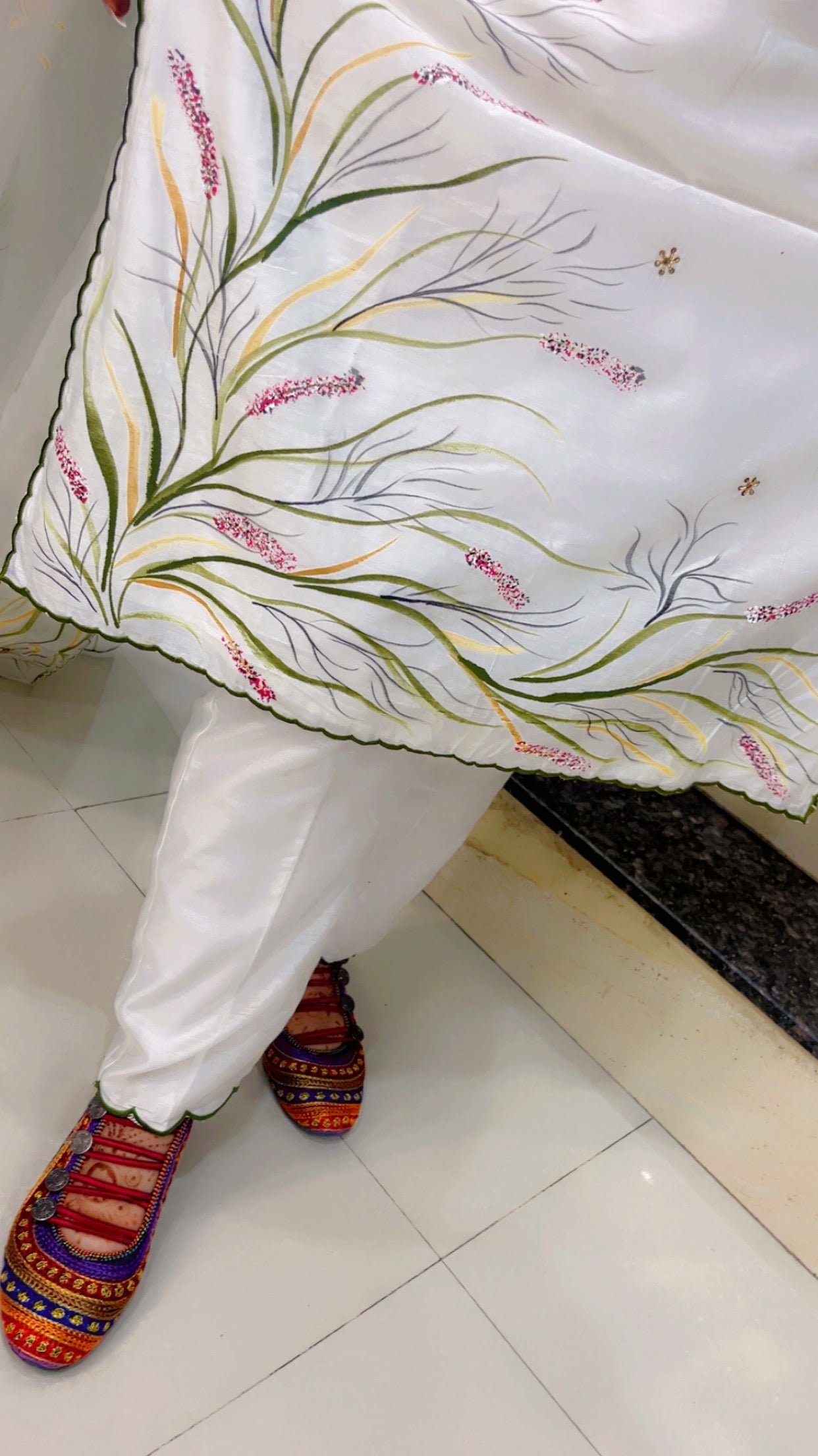 White Hand-Painted Suit