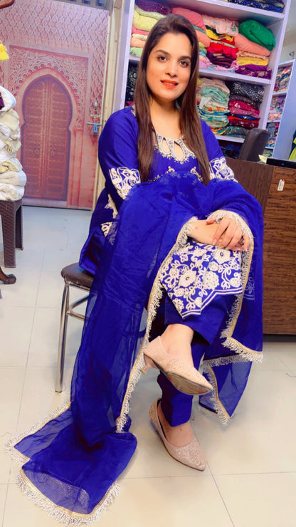Blue Embroidered Suit (SS005)