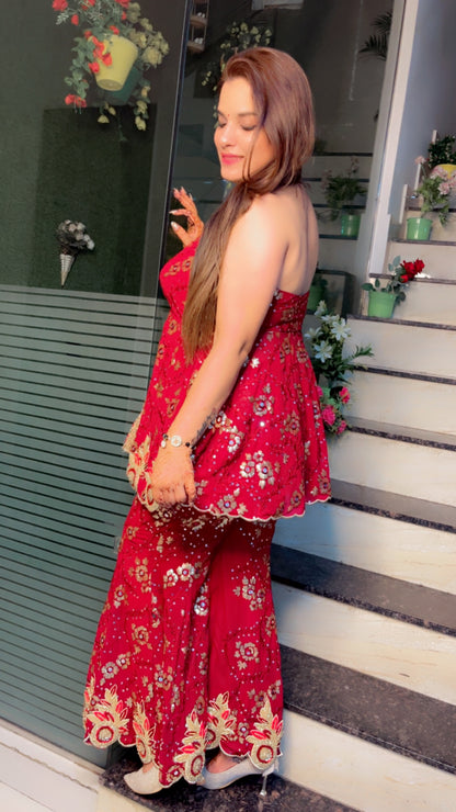 Peplum Style Partywear Outfit