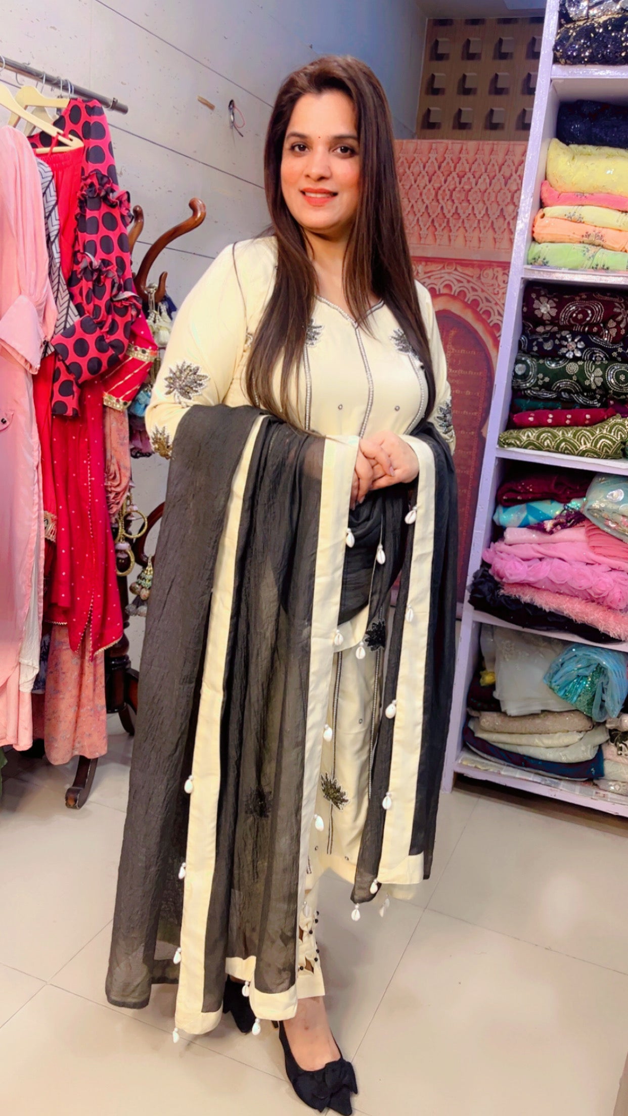 Ivory Embroidered Designer Suit (PS003)
