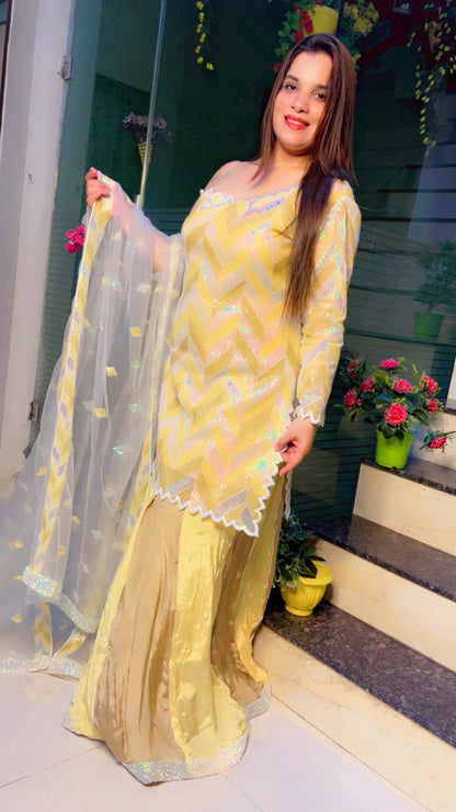 Yellow Designer Wedding Suit (PS010)