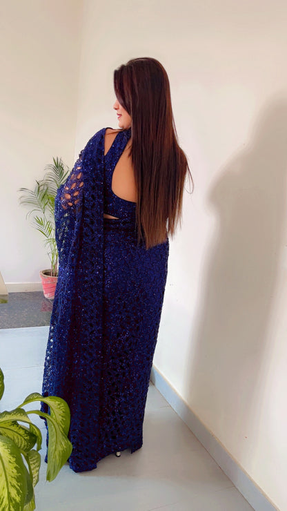 Blue Saree for Weddings (SR014)