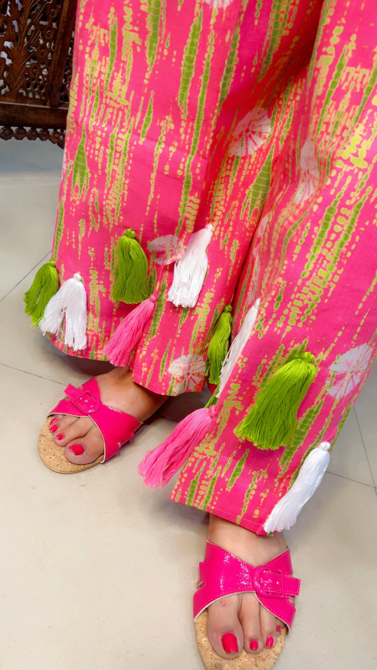 Pink Cotton Tie And Dye Designer Summer Co-Ord Set (CS002)