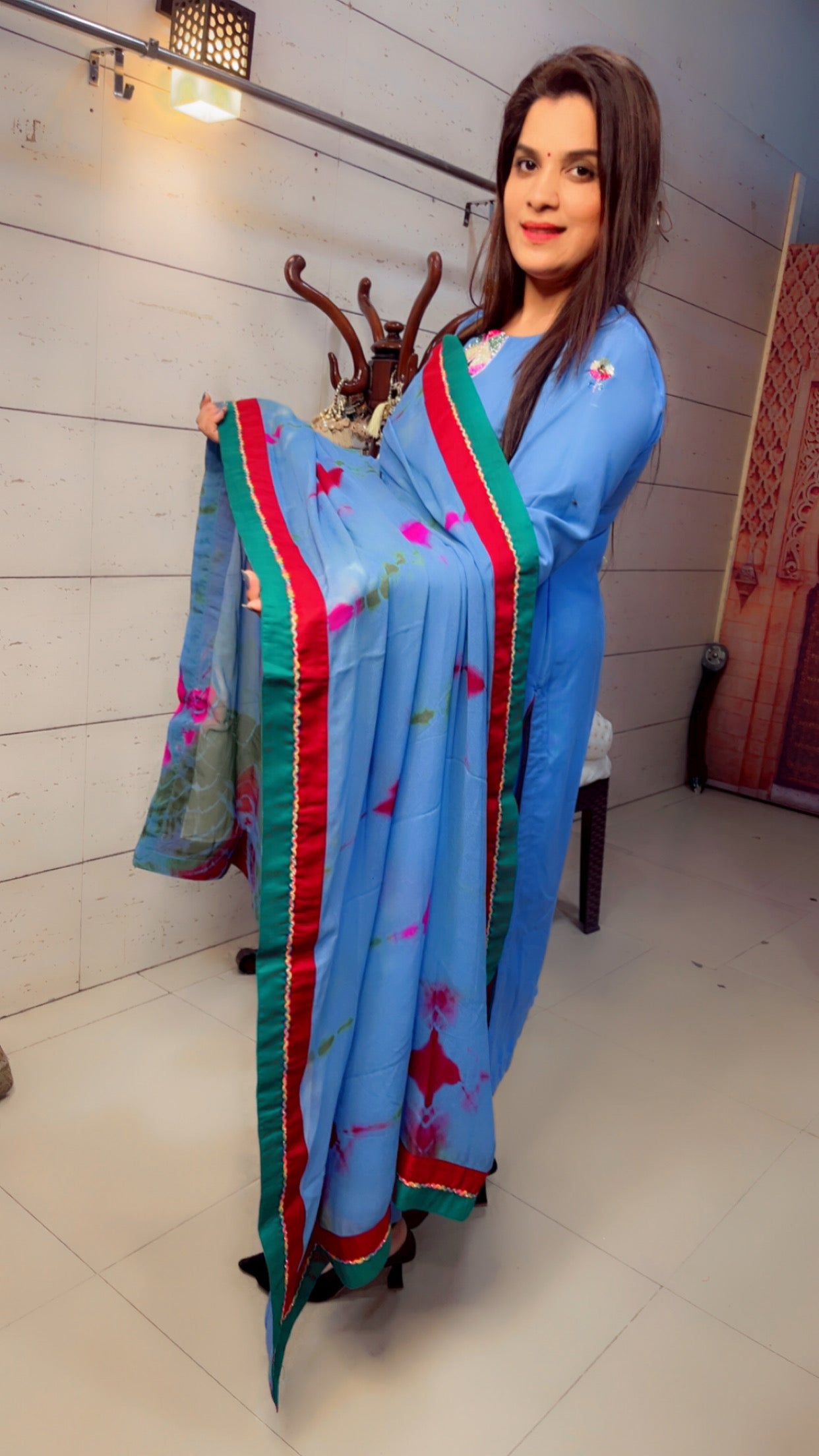 Blue Spun Embroidered Suit (PS008)