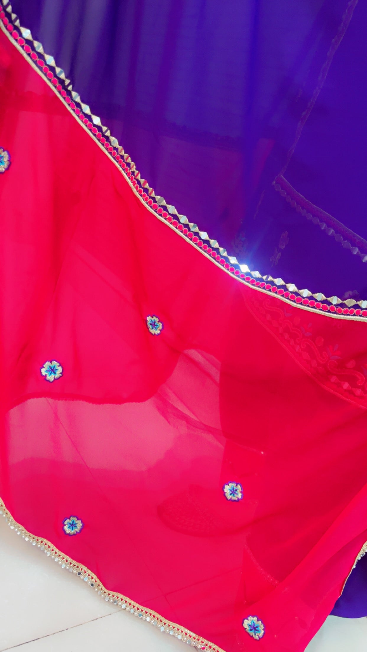 Purple Georgette Embroidered Suit (SS006)