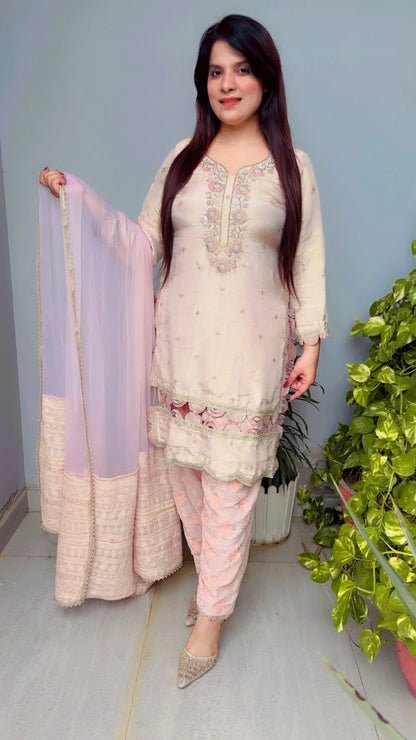 Pink Festive Wear Salwar Suit Set With Dupatta