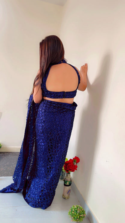 Blue Saree for Weddings (SR014)