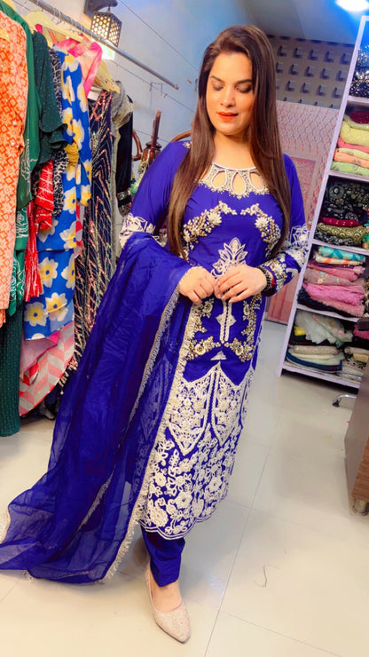 Blue Embroidered Suit (SS005)