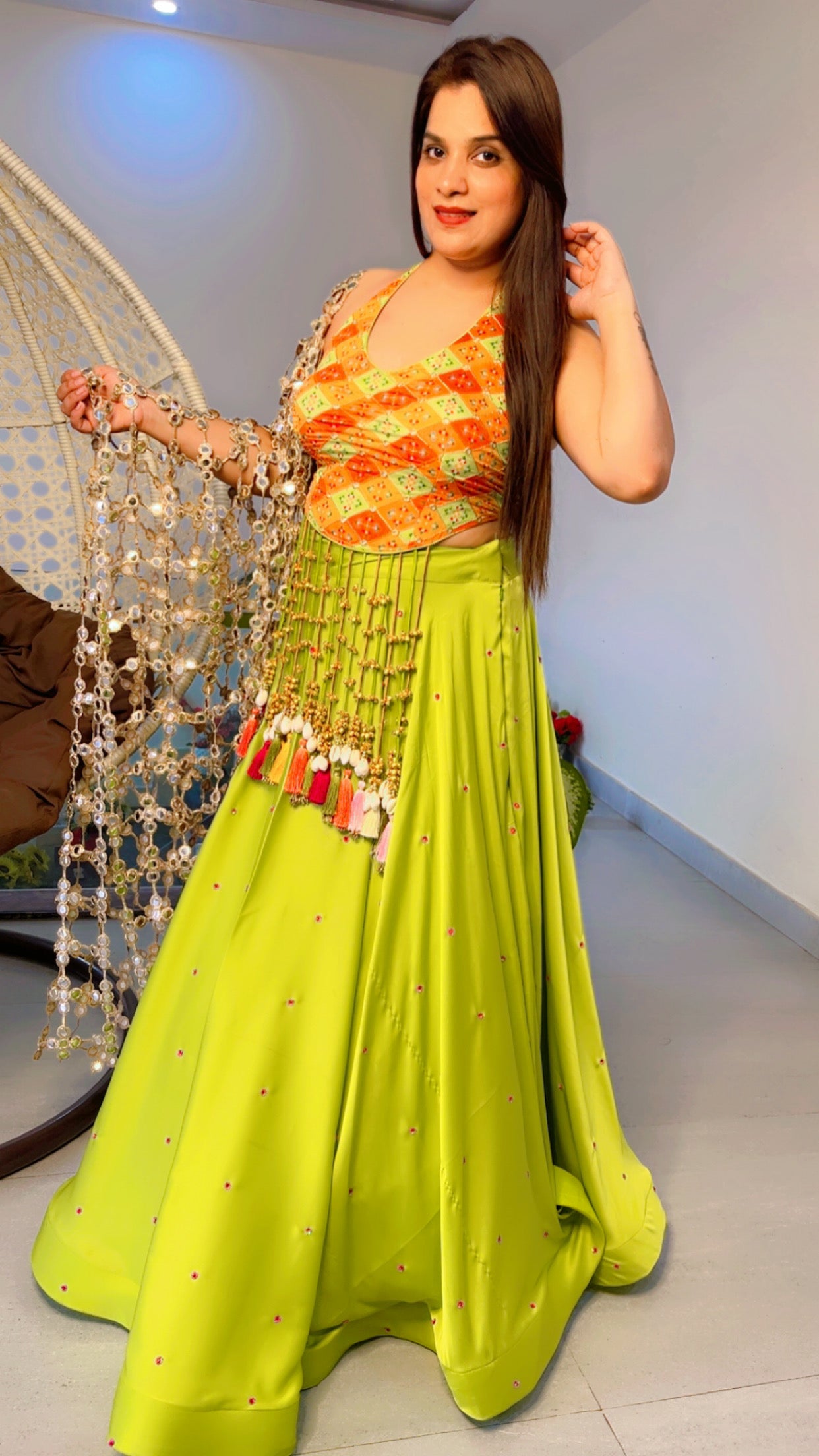 Parrot green Embroidered Lehenga for Weddings (LC001)