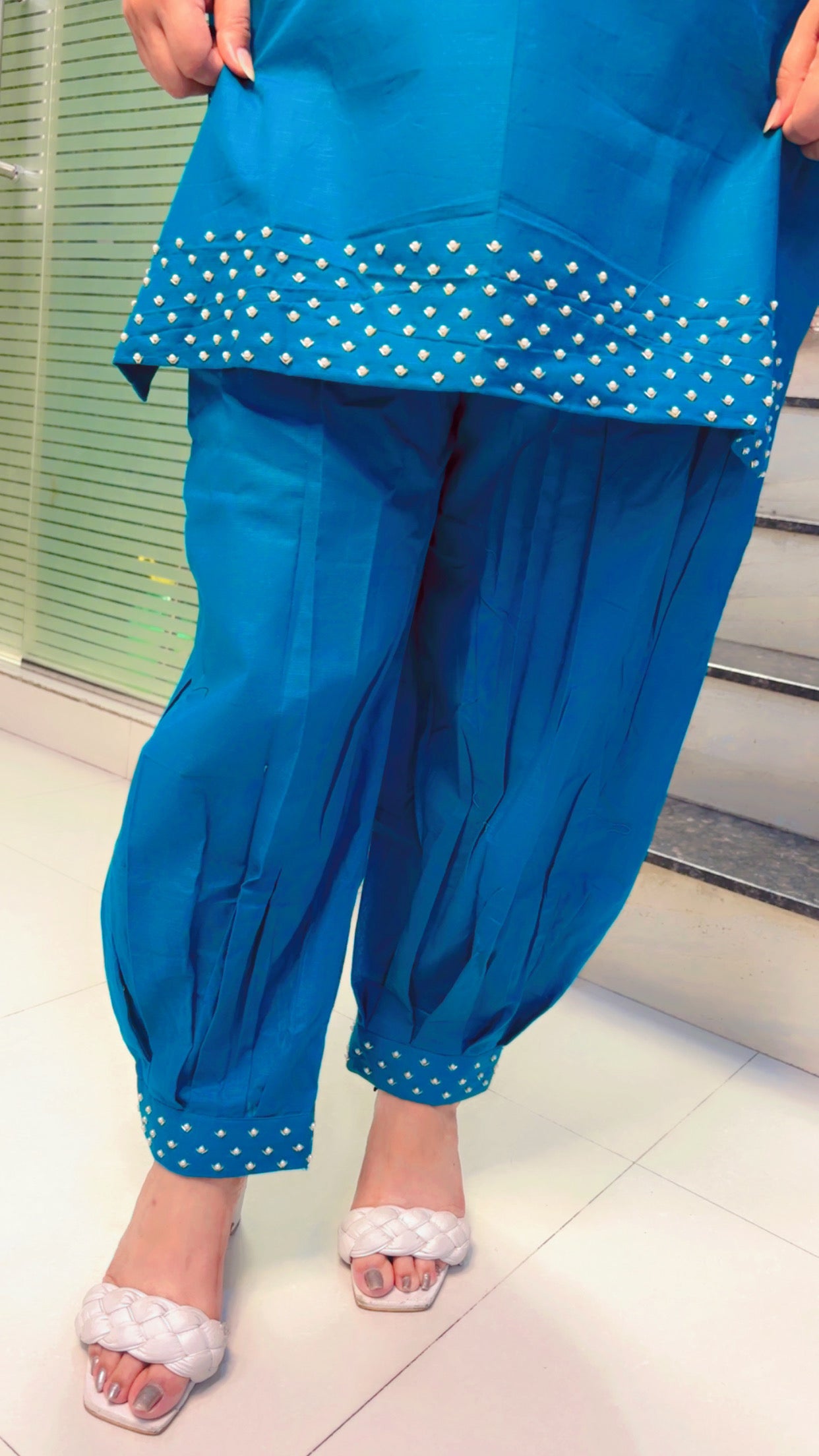 Blue Cotton Co-Ord Set For Summer (CS)