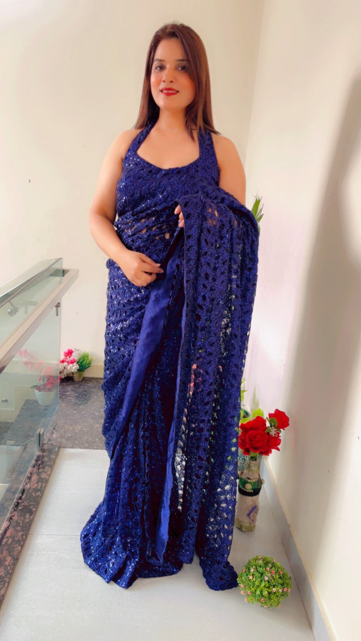 Blue Saree for Weddings (SR014)