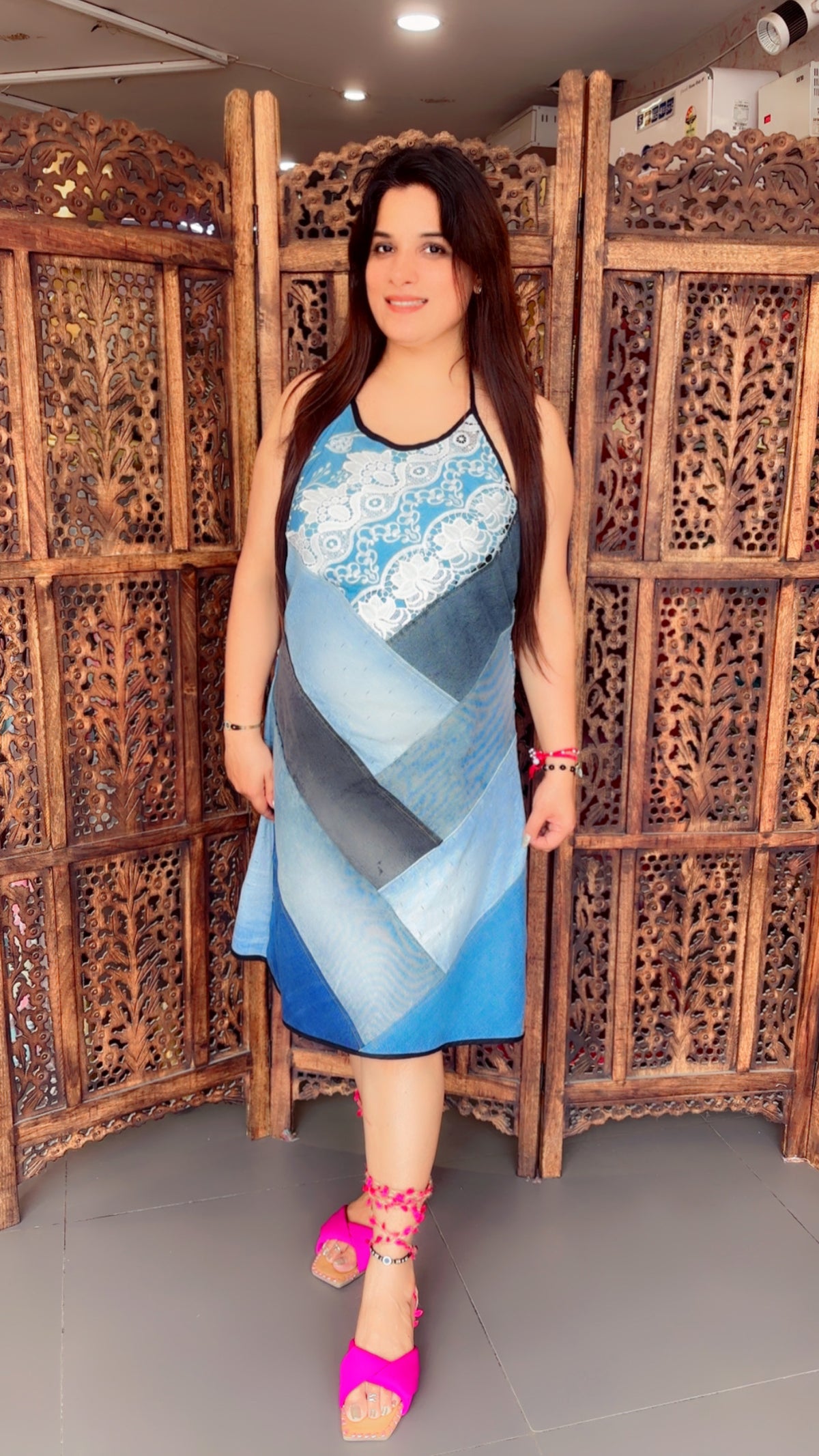 Denim Midi Dress for Vacations