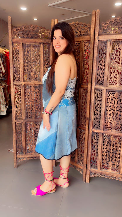 Denim Midi Dress for Vacations