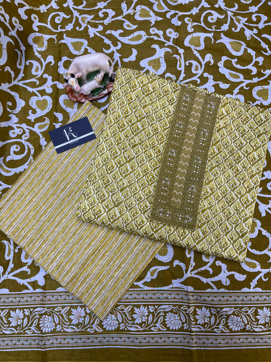 Heena Pure Cotton Unstitched Suit With Cotton Dupatta (US003)
