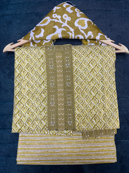 Heena Pure Cotton Unstitched Suit With Cotton Dupatta (US003)