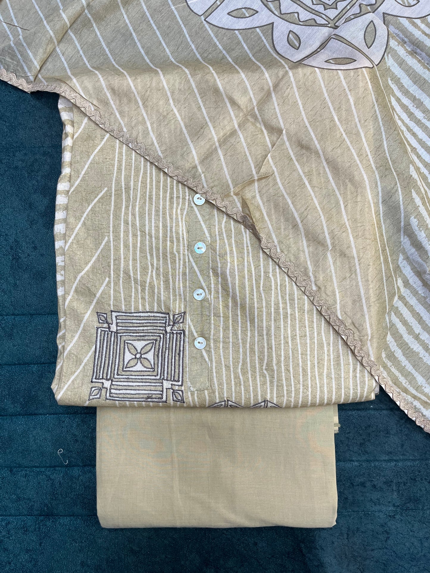 Yellow Cotton Unstitched Salwar Suit Material With Dupatta (US013)