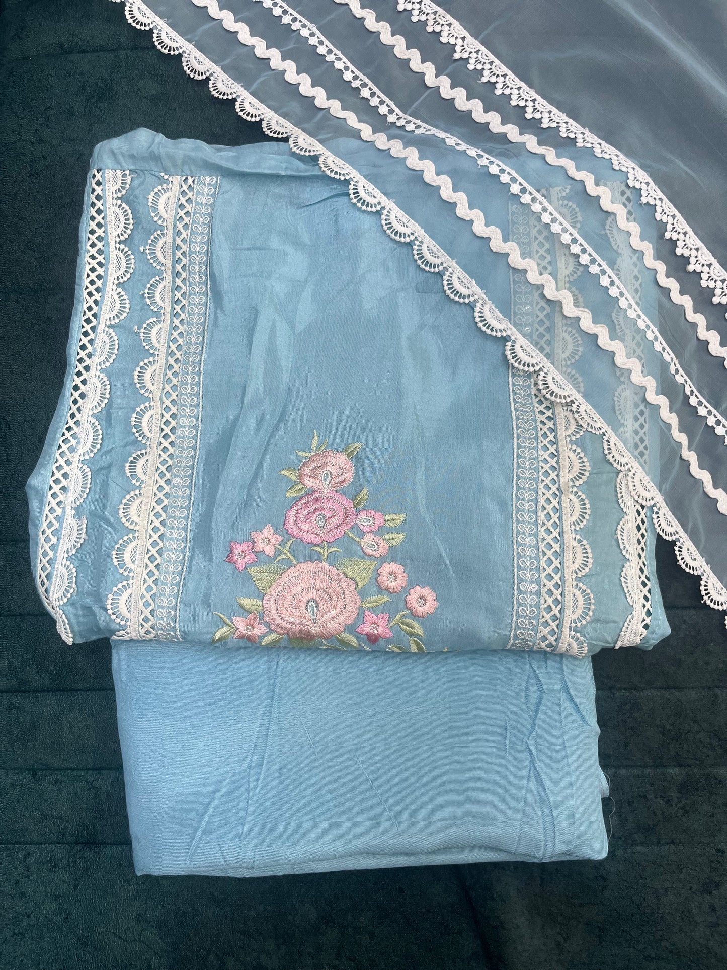 Sky Blue Unstitched Suit Material (US024)