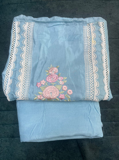 Sky Blue Unstitched Suit Material (US024)