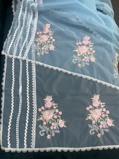Sky Blue Unstitched Suit Material (US024)