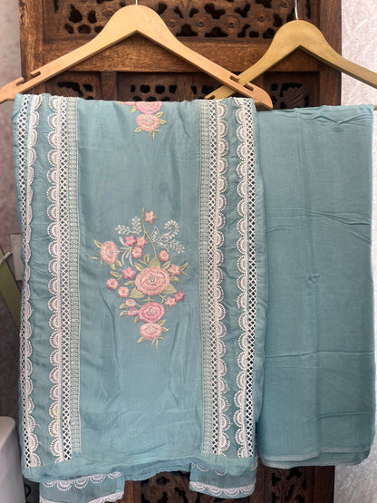 Sky Blue Unstitched Suit Material (US024)