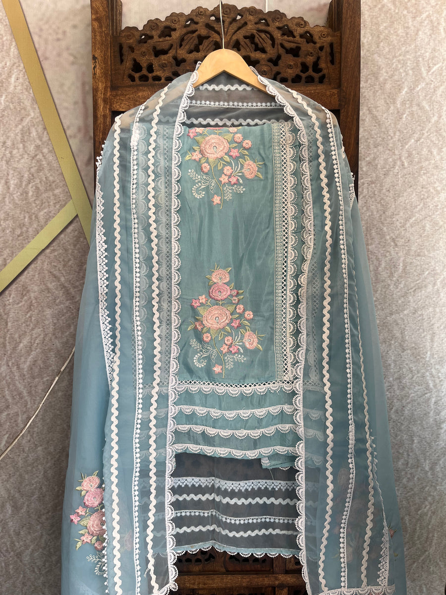 Sky Blue Unstitched Suit Material (US024)