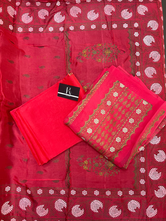 Dark Pink Unstitched Suit Material (US026)