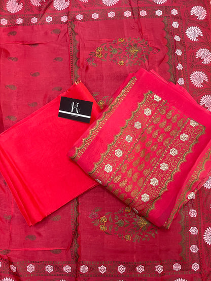Dark Pink Unstitched Suit Material (US026)