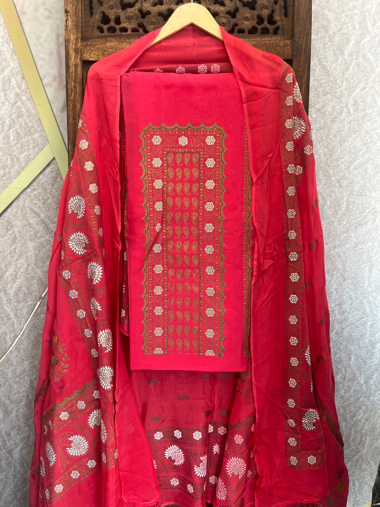 Dark Pink Unstitched Suit Material (US026)