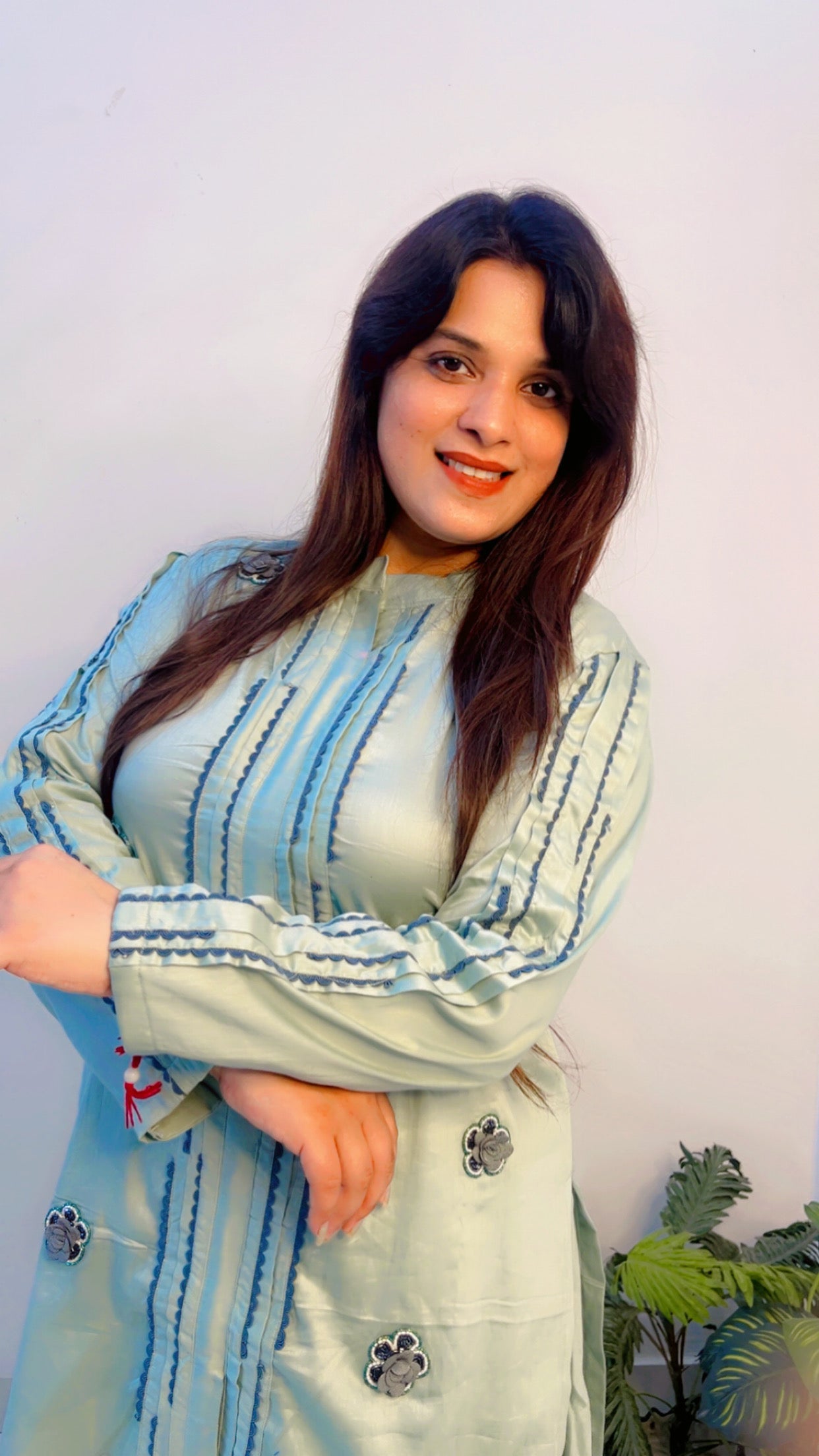 Pastel Blue Cotton Co-Ord Set for Women