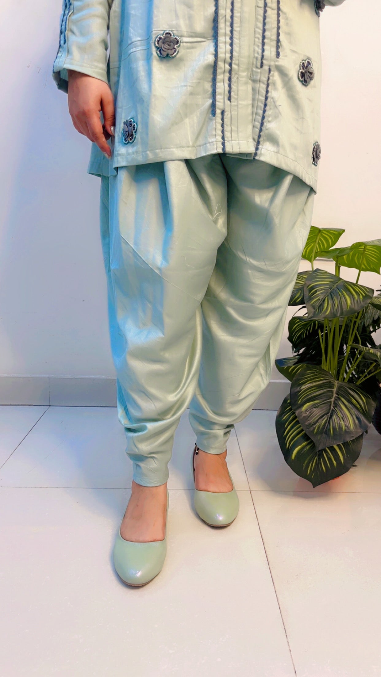 Pastel Blue Cotton Co-Ord Set for Women