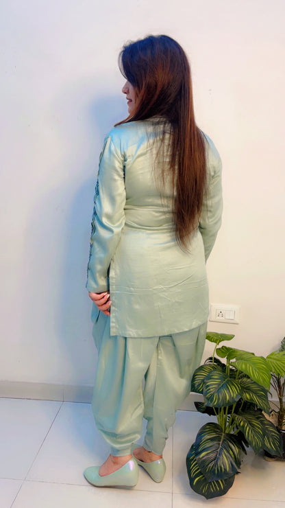 Pastel Blue Cotton Co-Ord Set for Women