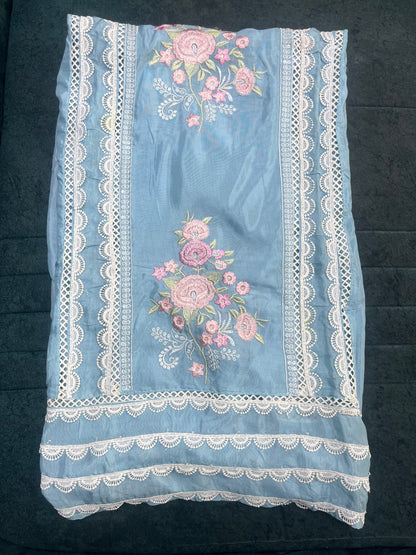 Sky Blue Unstitched Suit Material (US024)