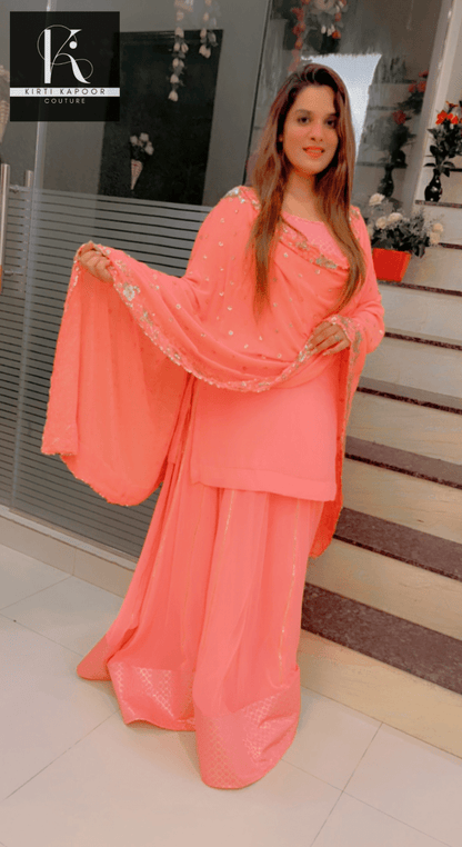 Baby Pink Skirt and Short Shirt by Kirti Kapoor Couture - Kirti Kapoor Couture