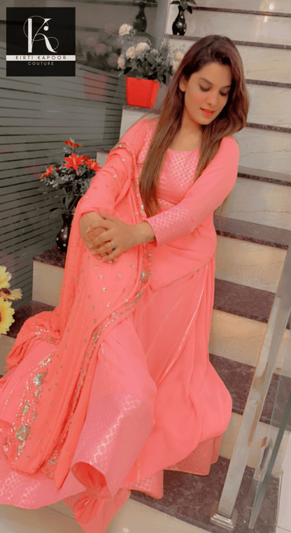 Baby Pink Skirt and Short Shirt by Kirti Kapoor Couture - Kirti Kapoor Couture