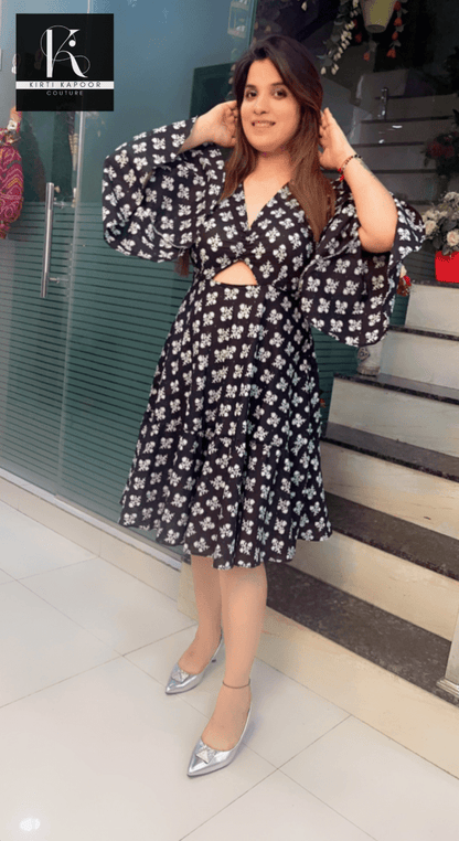 Black - White Printed Tunic - Kirti Kapoor Couture