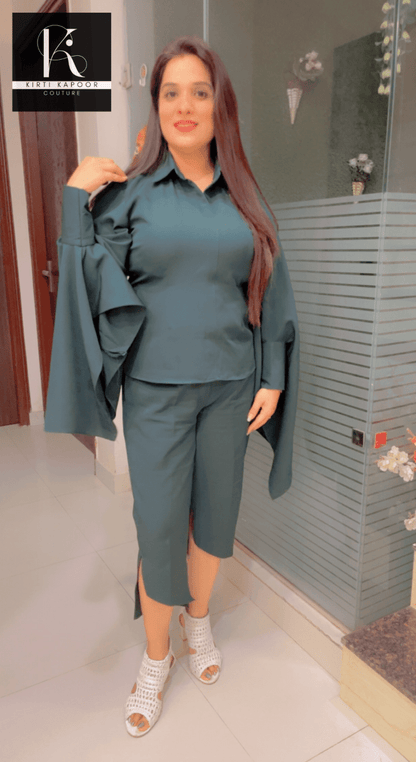 Bottle Green Co - ord Set by Kirti Kapoor - Kirti Kapoor Couture
